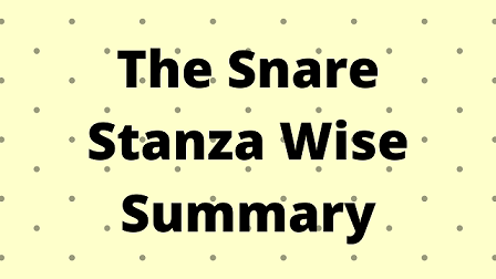 The Snare Stanza Wise Summary