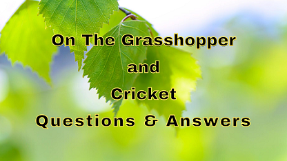 On The Grasshopper and Cricket Questions & Answers