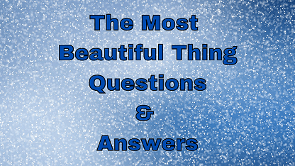 The Most Beautiful Thing Questions & Answers