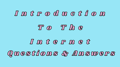 Introduction To The Internet Questions & Answers