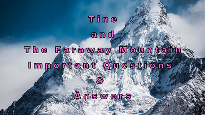 Tine and The Faraway Mountain Important Questions & Answers