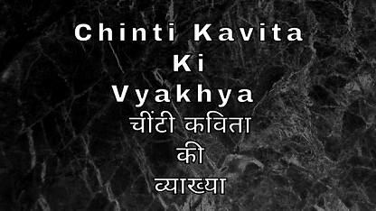 Chinti Kavita Ki Vyakhya चींटी कविता की व्याख्या