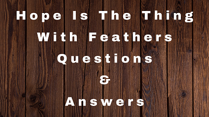 Hope Is The Thing With Feathers Questions & Answers