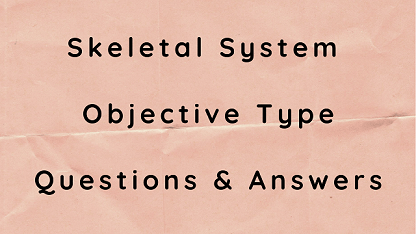Skeletal System Objective Type Questions & Answers