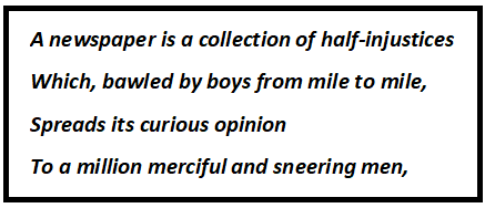 A Newspaper Is A Collection of Half-Injustices Questions & Answers