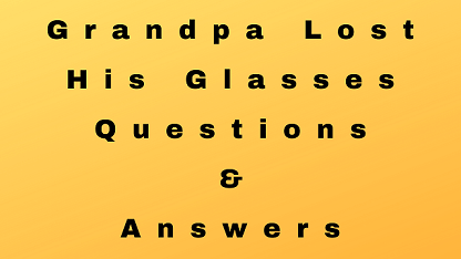 Grandpa Lost His Glasses Questions & Answers