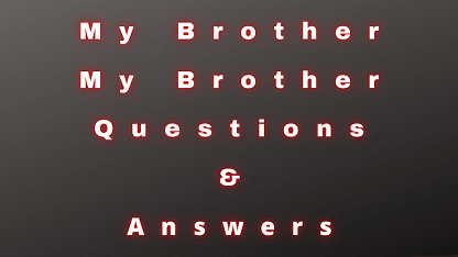 My Brother My Brother Questions & Answers