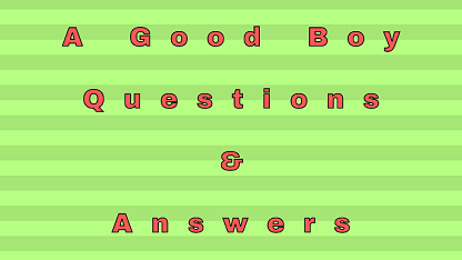 A Good Boy Questions & Answers