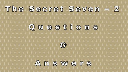 The Secret Seven – 2 Questions & Answers