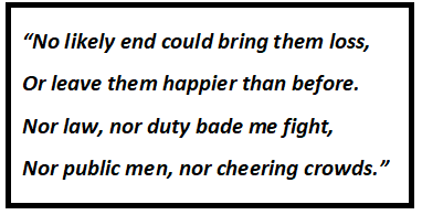 An Irish Airman Foresees His Death Questions & Answers