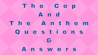 The Cop and The Anthem Questions & Answers