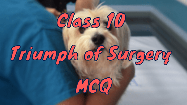 Class 10 A Triumph of Surgery MCQ
