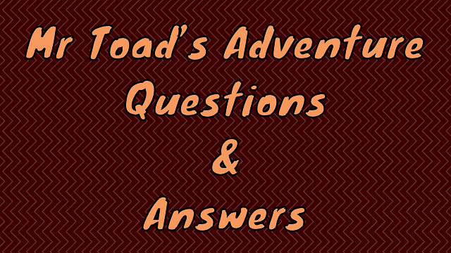 Mr Toad’s Adventure Questions & Answers