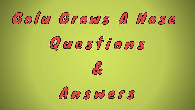 Golu Grows A Nose Questions & Answers
