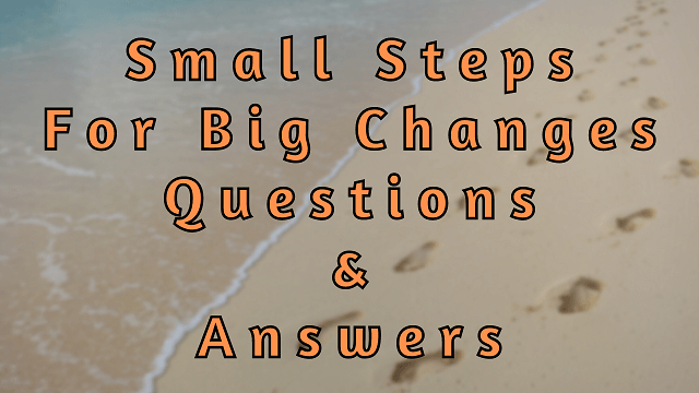 Small Steps For Big Changes Questions & Answers