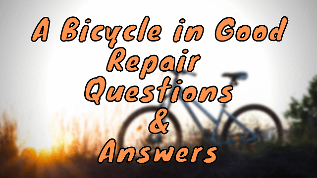 A Bicycle in Good Repair Questions & Answers