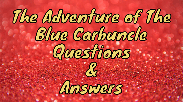 The Adventure of The Blue Carbuncle Questions & Answers