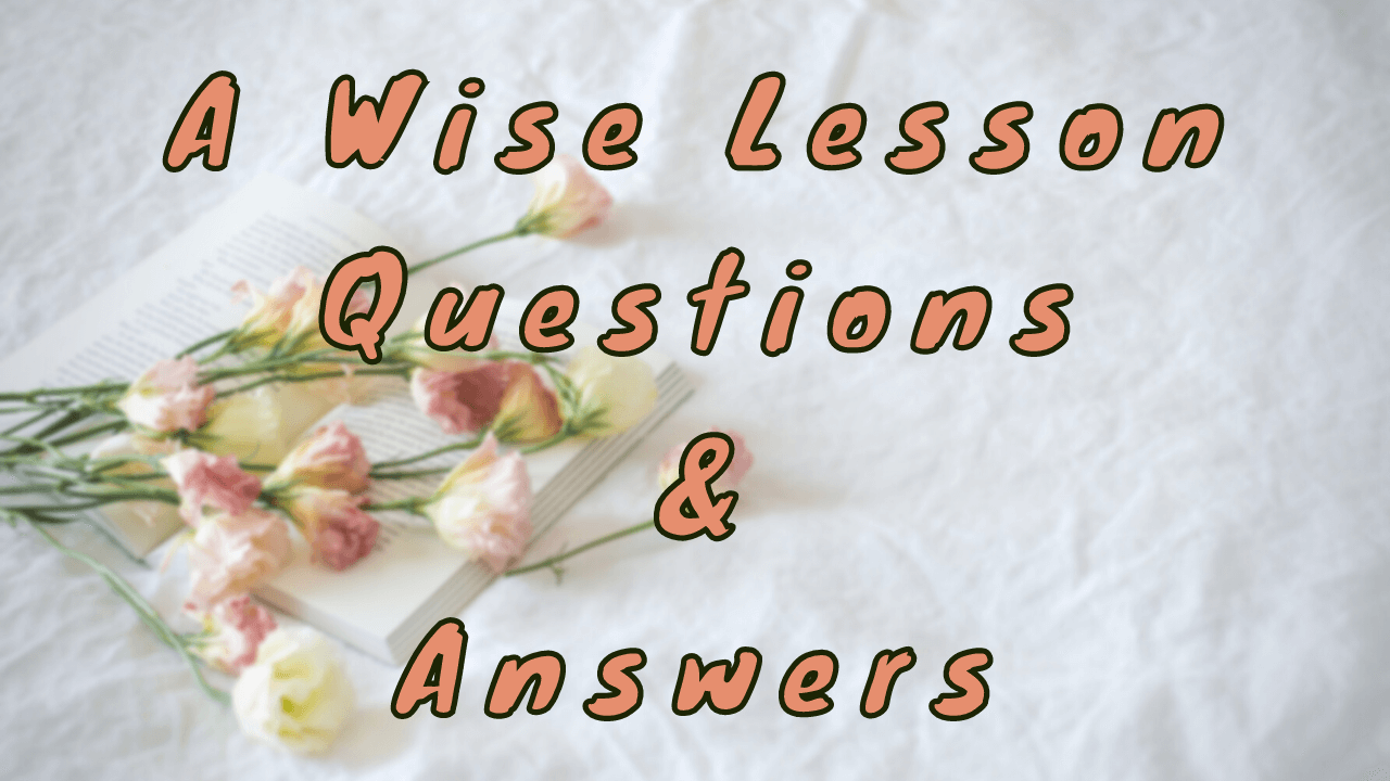 A Wise Lesson Questions & Answers