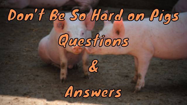 Don’t Be So Hard on Pigs Questions & Answers