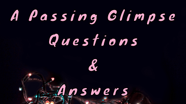 A Passing Glimpse Questions & Answers