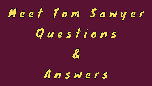 Meet Tom Sawyer Questions & Answers