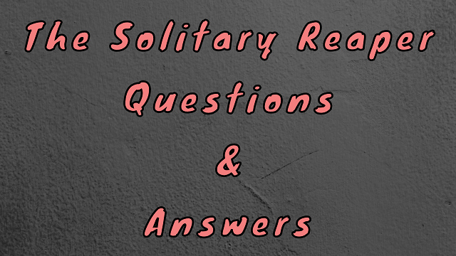 The Solitary Reaper Questions & Answers