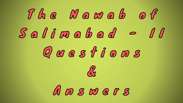The Nawab of Salimabad - II Questions & Answers