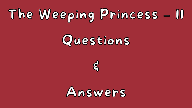 The Weeping Princess – II Questions & Answers