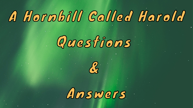 A Hornbill Called Harold Questions & Answers