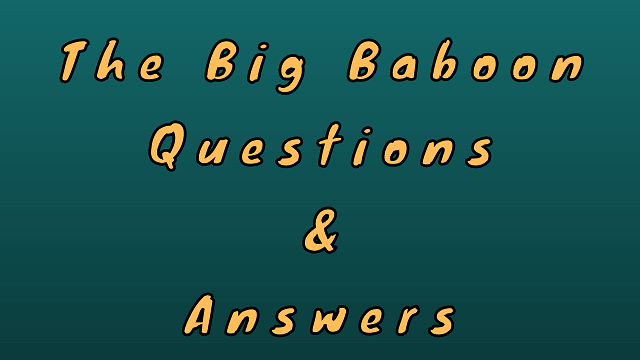 The Big Baboon Questions & Answers