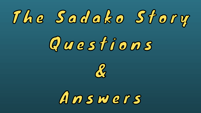 The Sadako Story Questions & Answers
