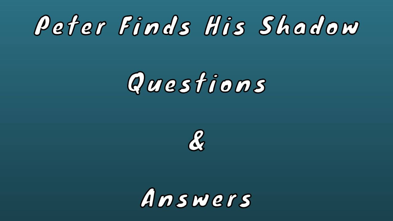 Peter Finds His Shadow Questions & Answers